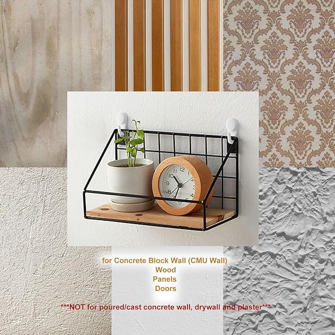 Light Hooks for Concrete Walls: 30 Pack Small Utility Wall-Mount Hangers - Outdoor String Lights Clips - Hanging Decoration Plants Shelves Picture Tapestry Heavy Duty for Wooden Cement Stucco (White)