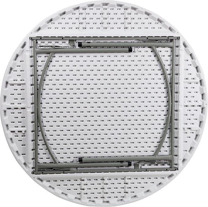 Flash Furniture 5' Round All-Occasion Plastic Folding Event Table for Parties and Trade Shows, Folding Banquet Table for Indoor/Outdoor Events, White